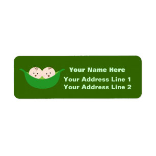 Twin Pea Pods (customisable) Return Address Label