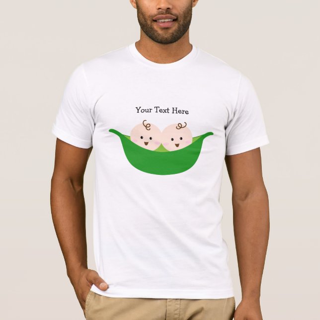 Twin Pea Pods (customisable) T-Shirt (Front)