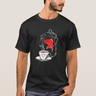 Twin Peaks Coffee Cup And Fish Outlines T-Shirt