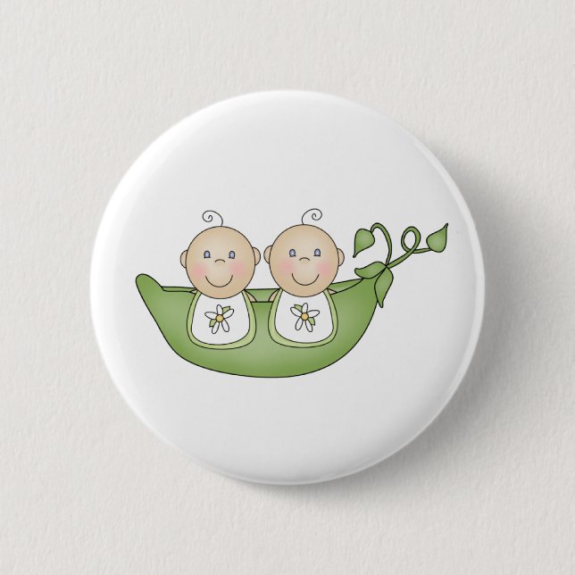 Twin Peas in a Pod 6 Cm Round Badge (Front)