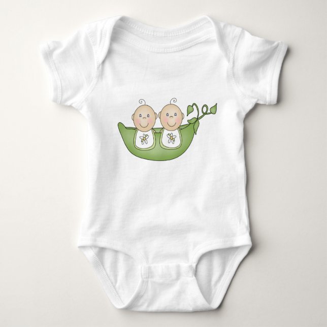 Twin Peas in a Pod Baby Bodysuit (Front)