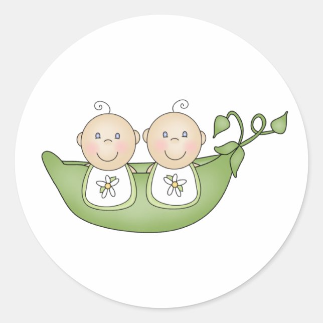 Twin Peas in a Pod Classic Round Sticker (Front)