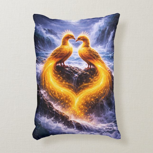 Twin Phoenixes of Eternal Light Decorative Cushion (Front(Vertical))