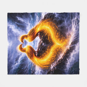 Twin Phoenixes of Eternal Light Fleece Blanket