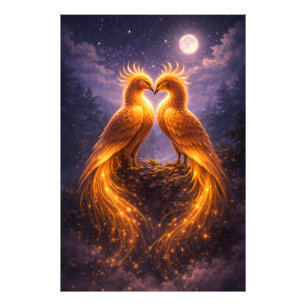 Twin Phoenixes of Eternal Light Photo Print