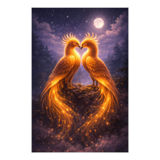 Twin Phoenixes of Eternal Light Photo Print
