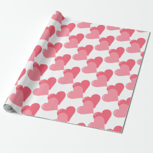 Twin Pink Hearts Wrapping Paper