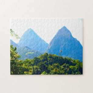 Twin Piton Peaks Saint Lucia. Jigsaw Puzzle