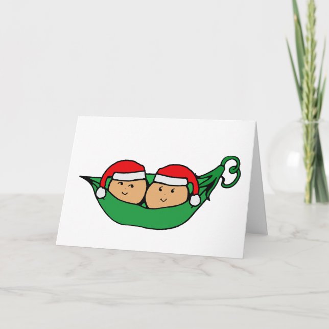 Twin Pod Christmas Graphic Holiday Card (Front)