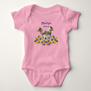 Twin Ponies Baby B with Name Bodysuit