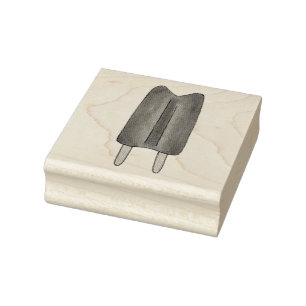 Twin Pop Popsicle Popsicles Frozen Ice Lolly Treat Rubber Stamp