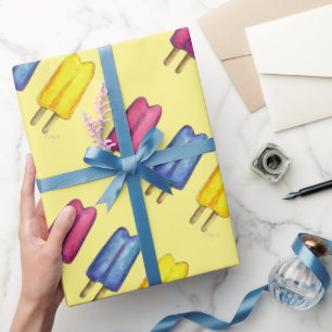 Twin Pops Popsicles Ice Lolly Lollies Summertime  Wrapping Paper