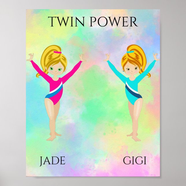 "TWIN POWER" GYMNASTICS POSTER (Front)