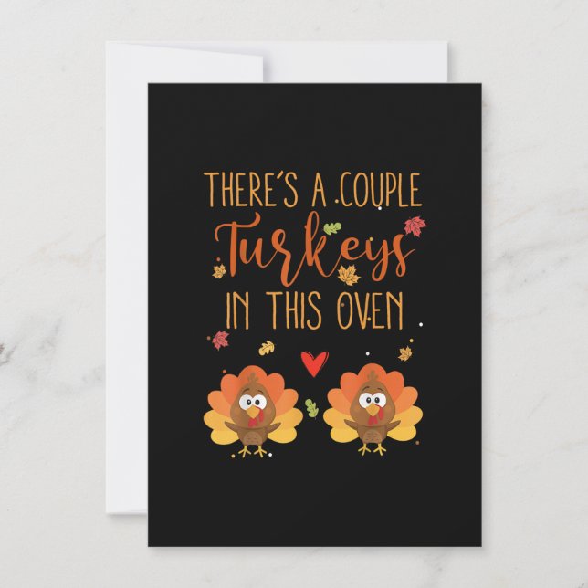 Twin Pregnancy Announcement Baby Reveal Thanksgivi (Front)