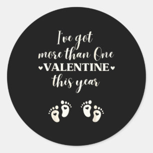 Twin Pregnancy Announcement Gift For Pregnant Frie Classic Round Sticker