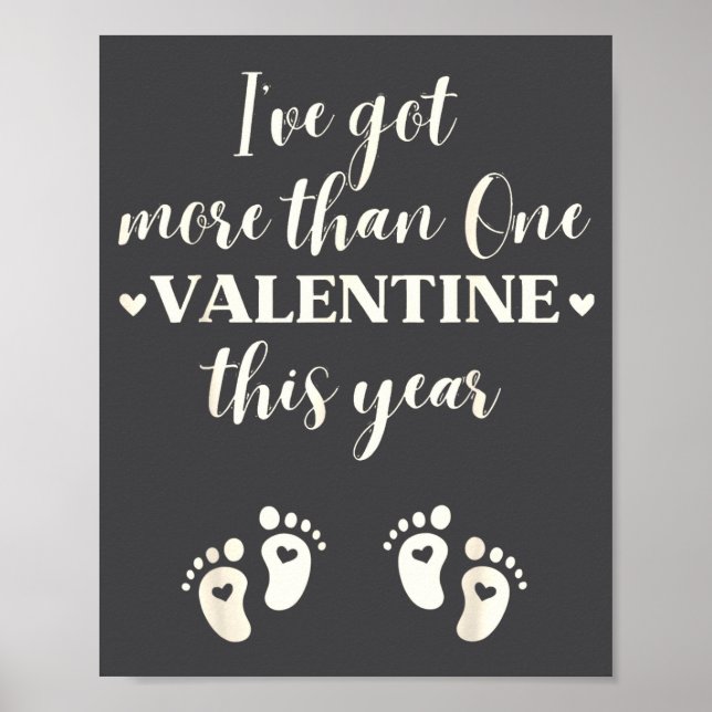 Twin Pregnancy Announcement Gift For Pregnant Frie Poster (Front)