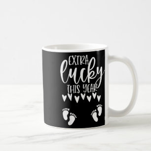Twin Pregnancy Reveal St Patricks Day Pregnant Wit Coffee Mug