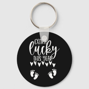 Twin Pregnancy Reveal St Patricks Day Pregnant Wit Key Ring
