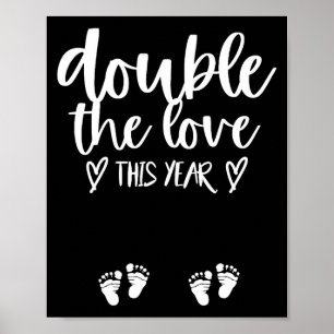 Twin Pregnancy Valentines Day Baby Announcement  Poster