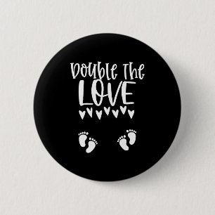 Twin Pregnancy Valentines Day Pregnant Mom Baby An 6 Cm Round Badge