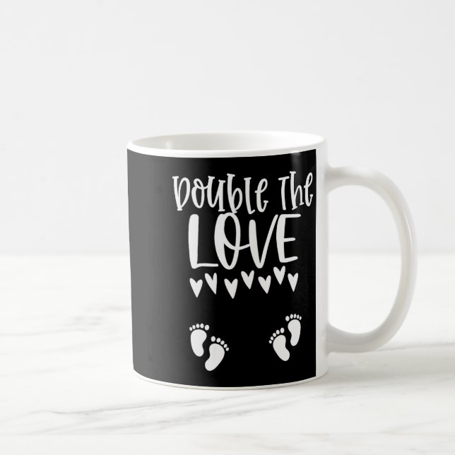 Twin Pregnancy Valentines Day Pregnant Mom Baby An Coffee Mug (Right)
