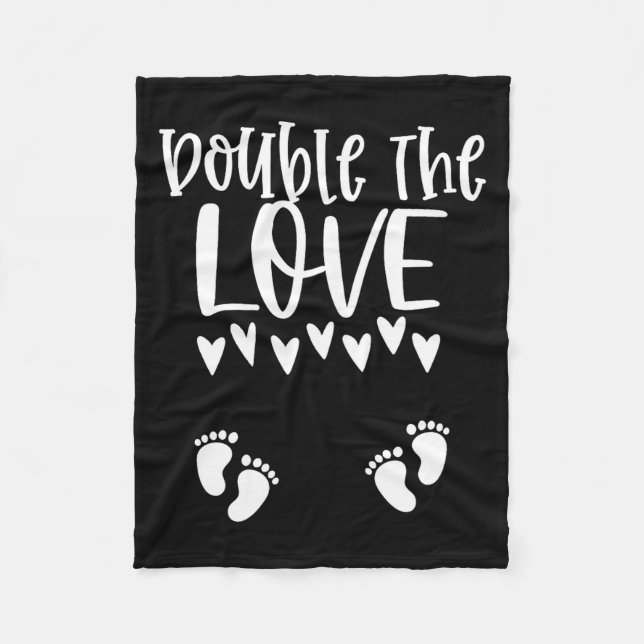 Twin Pregnancy Valentines Day Pregnant Mom Baby An Fleece Blanket (Front)