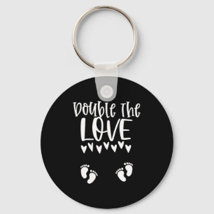 Twin Pregnancy Valentines Day Pregnant Mom Baby An Key Ring