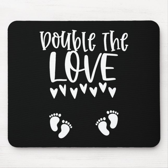 Twin Pregnancy Valentines Day Pregnant Mom Baby An Mouse Pad (Front)