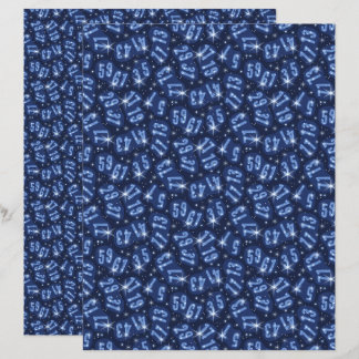Twin Prime Math Constellation Blue Scrapbook Paper