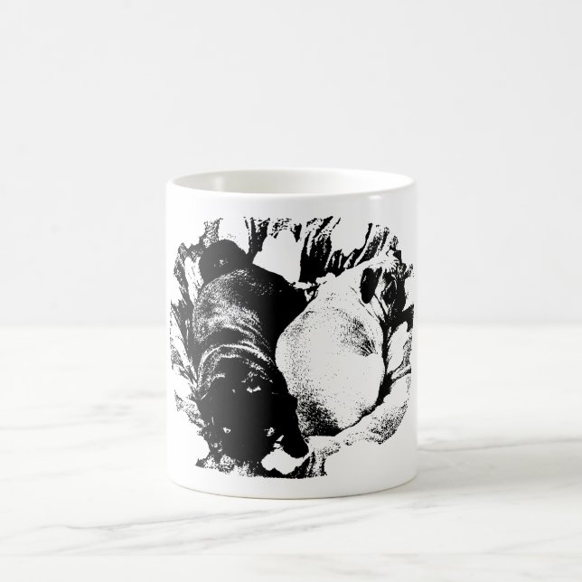 Twin Pugs in Clean Form Coffee Mug (Center)