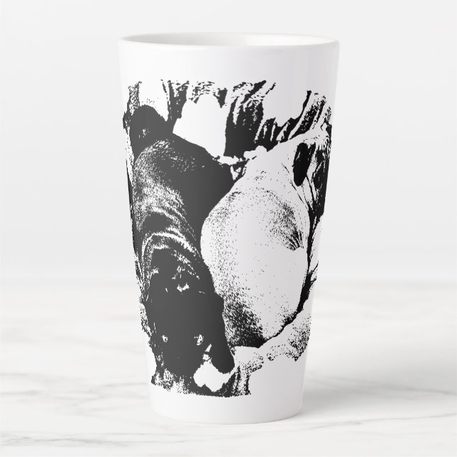 Twin Pugs in Clean Form Latte Mug (Front)