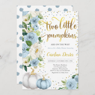 Twin Pumpkin Baby Shower Invitation Twin Boys Fall