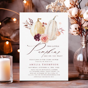 Twin Pumpkins Fall Baby Shower Invitation