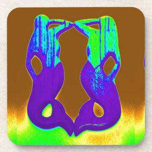 twin purple mermaids coaster