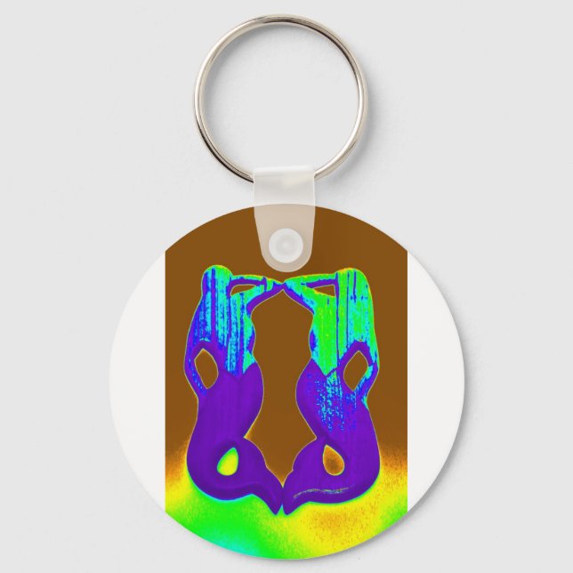 twin purple mermaids key ring (Front)