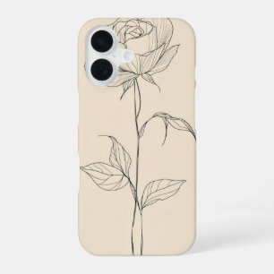 Twin Rose Sketch iPhone 16 Case