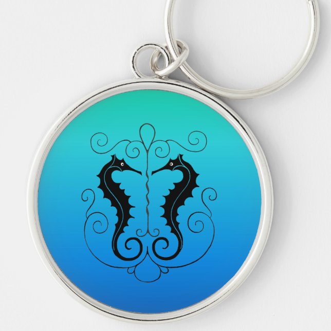 Twin Seahorses Key Ring (Front)