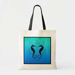 Twin Seahorses Tote Bag