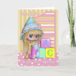 Twin Sister 1st Birthday Card With Cute Girl<br><div class="desc">Twin Sister 1st Birthday Card With Cute Little Girl And Blocks</div>