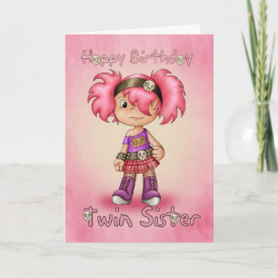 Twin Sister - Birthday Card - Little Rock Chick