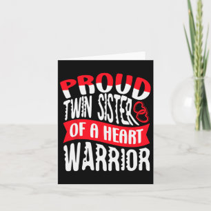 Twin Sister Of A Heart Warrior Heart Disease Defec Card