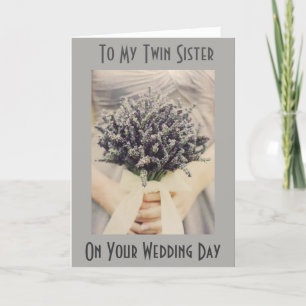 ***TWIN SISTER*** "ON YOUR WEDDING DAY" CARD
