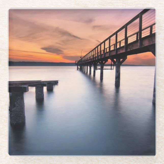 Twin Spits Glass Coaster (Front)