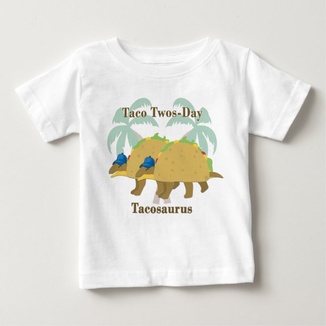Twin Taco Twos-day 2nd Birthday Baby T-Shirt (Front)