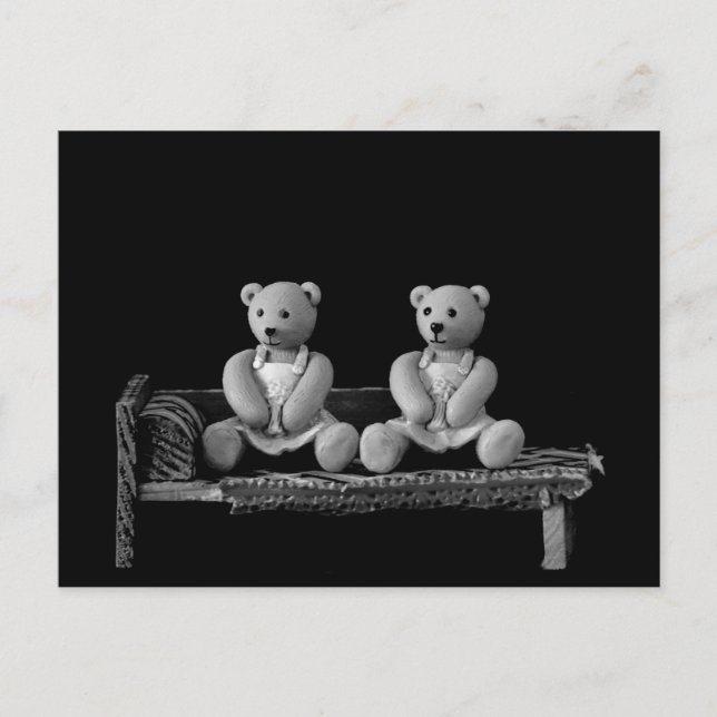 Twin Teddy Bears Postcard (Front)