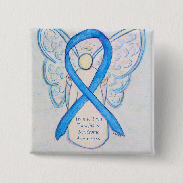 Twin to Twin Transfusion Awareness Ribbon Art Pin (Front)