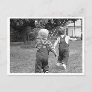 Twin Toddlers at Play Postcard