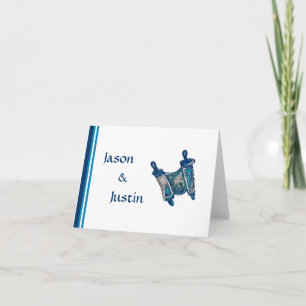 Twin Torah Thank You Note Card