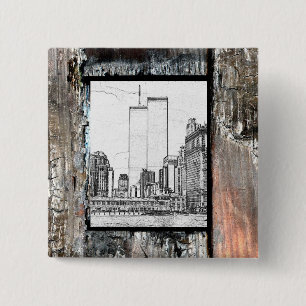Twin Towers 15 Cm Square Badge