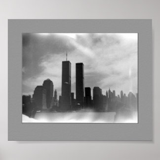 Twin Towers - Black & white Poster